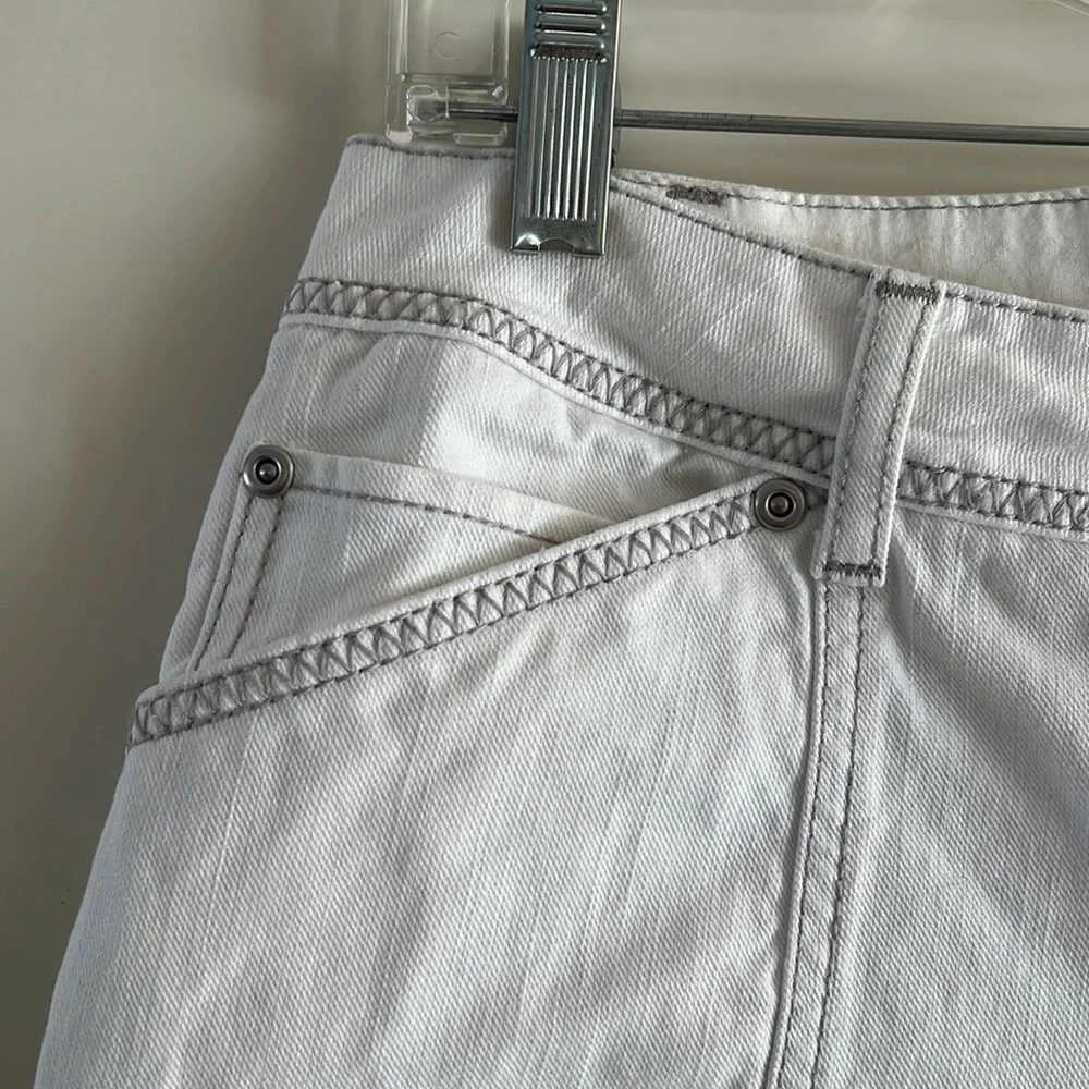 CAbi Women’s White Denim Bermuda Shorts.